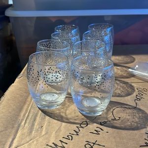 New eight set stemless, wine glasses